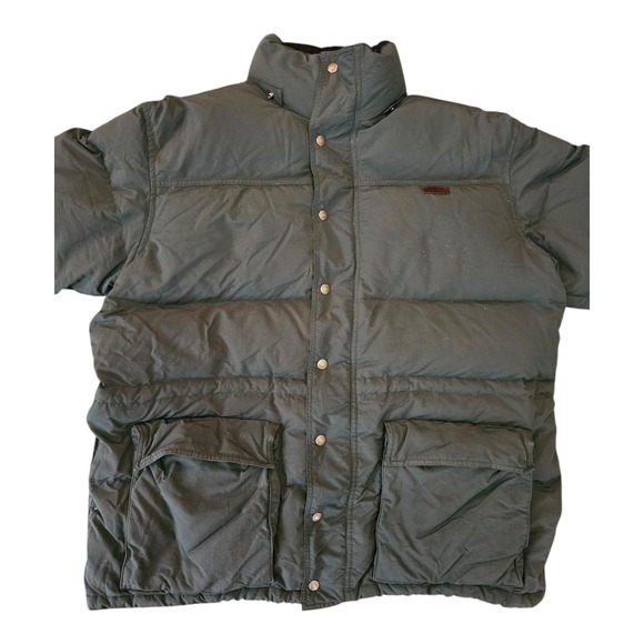 Polo Ralph Lauren Puffer Jacket Down Fill Quilted Snap Front Green XL Vintage